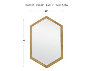 Garber Corp 20" x 31" Natural Hexagon Mirror