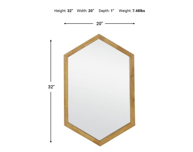 Garber Corp 20" x 31" Natural Hexagon Mirror large image number 2