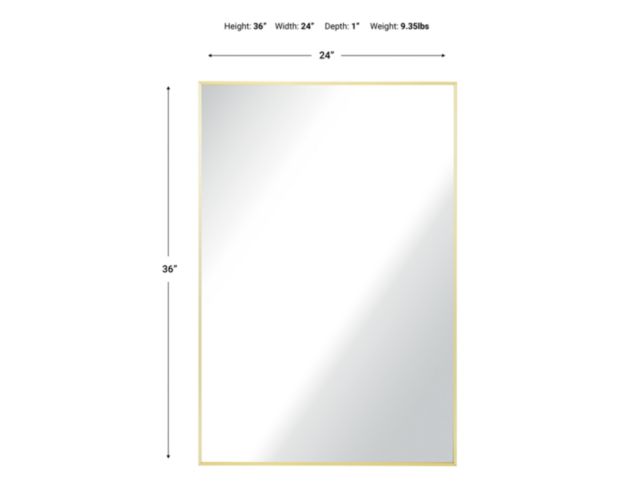 Garber Corp 24" x 36" Brass Rectangle Mirror large image number 4