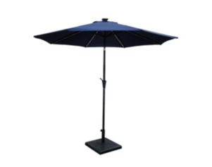 Treasure Garden Umbrella Collection Navy 9' Solar LED Umbrella