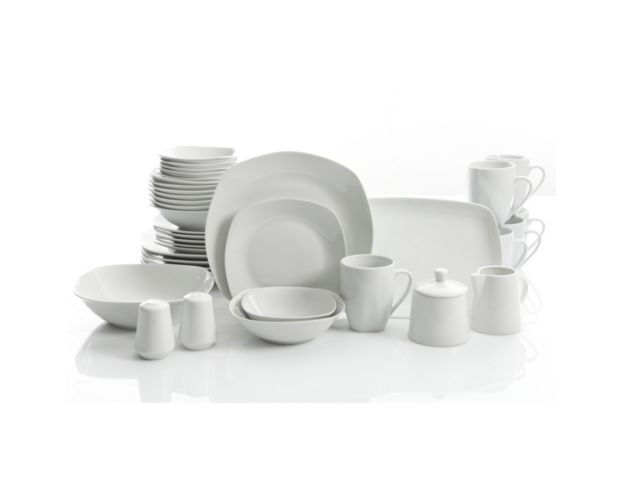 Gibson Homeware 39-Piece Classic Pearl Square Dinnerware Set large image number 1