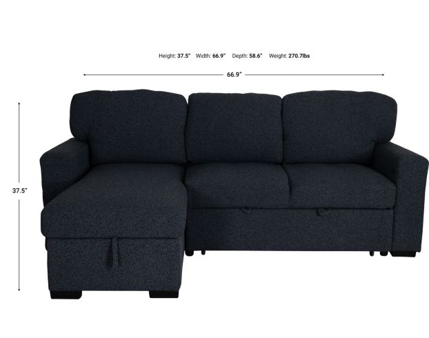 Global U0202 Collection Dark Gray 2-Piece Sleeper Sectional large image number 9