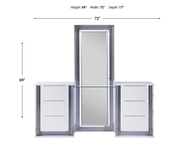 Global Ylime Smooth White Vanity large image number 4