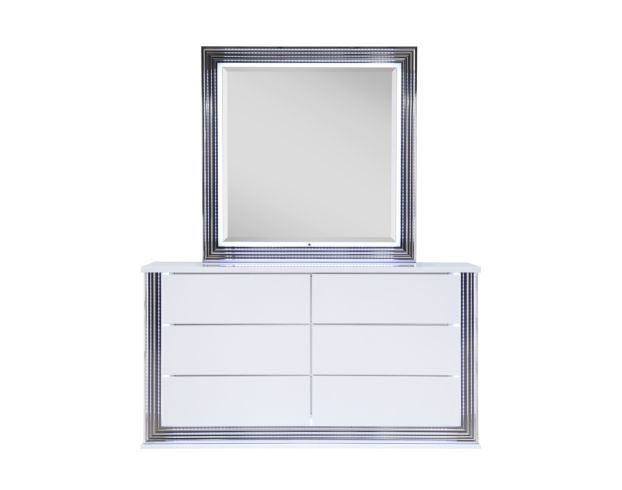 Global Ylime Smooth White Dresser with Mirror large image number 1