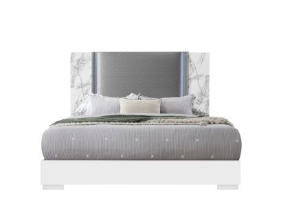 Global Ylime White Marble King Bed