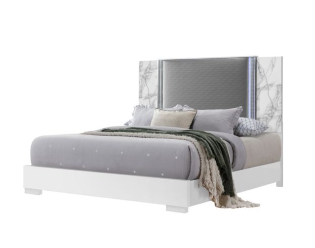 Global Ylime White Marble King Bed large image number 2