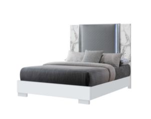 Global Ylime White Marble Queen Bed