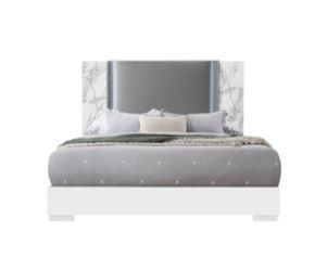 Global Ylime White Marble 4-Piece King Bedroom Set