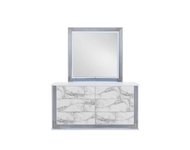 Global Ylime White Marble Dresser with Mirror large image number 1