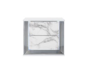 Global Ylime White Marble Nightstand