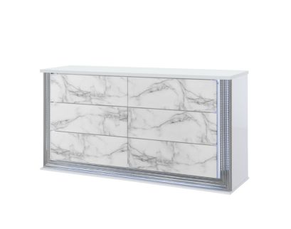 Global Ylime White Marble Dresser