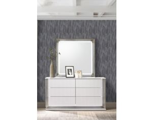 Global Aspen White Dresser with Mirror