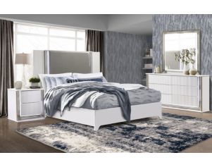 Global Aspen 4-Piece White Queen Bedroom Set