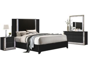 Global Aspen Black 4-Piece Queen Bedroom Set