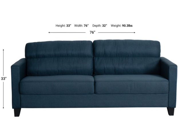 Global U1207 Collection Blue Sofa large image number 6