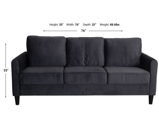 Global U9723 Collection Charcoal Sofa large image number 6