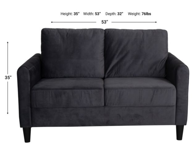 Global U9723 Collection Charcoal Loveseat large image number 6