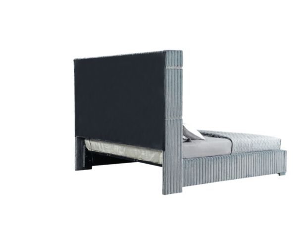 Global 2215 Collection Gray Velvet Queen Bed large image number 4