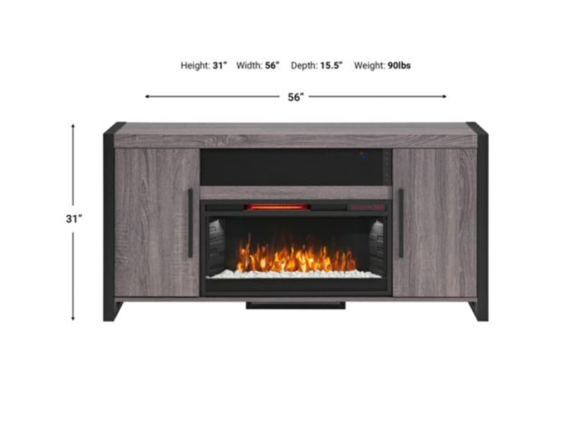 Greentouch Usa Monterey Gray Electric Fireplace Tv Stand Homemakers 9691