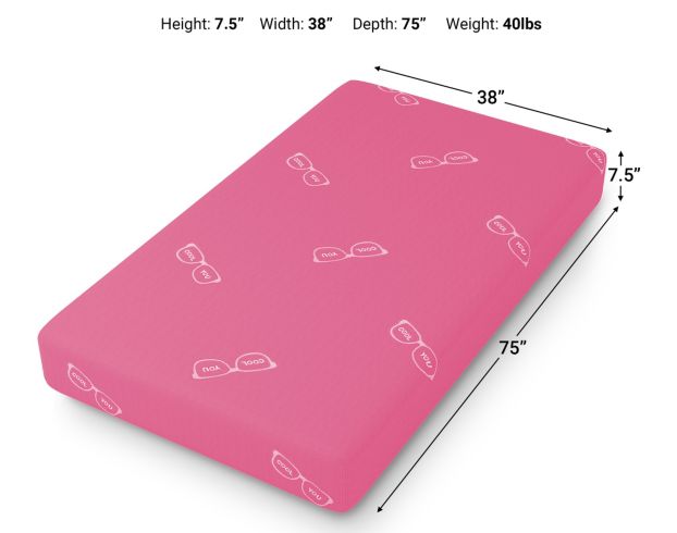 Glideaway Youth Pink Hybrid Twin Mattress in a Box large image number 5