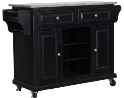 Rize Home Glenwillow Black & Gray Kitchen Cart