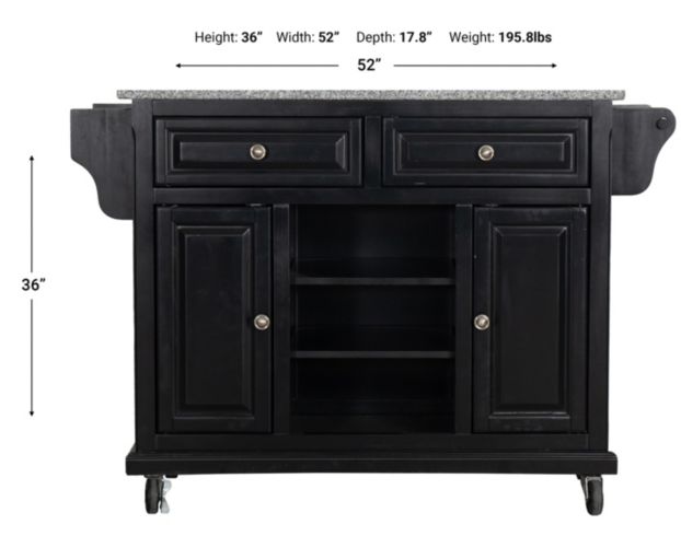 Rize Home Glenwillow Black & Gray Kitchen Cart large image number 7