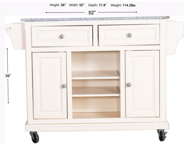 Rize Home Glenwillow White & Gray Kitchen Cart large image number 8