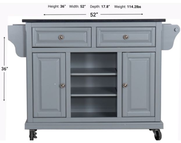 Rize Home Glenwillow Gray Kitchen Cart large image number 7
