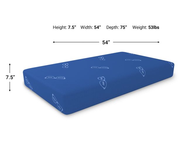 Glideaway Youth Blue Hybrid Full Mattress in a Box Homemakers