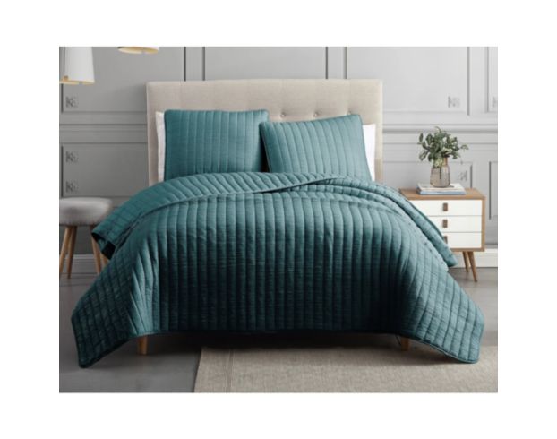 Hallmart Mansfield 3-Piece Teal Queen Coverlet Set large image number 1