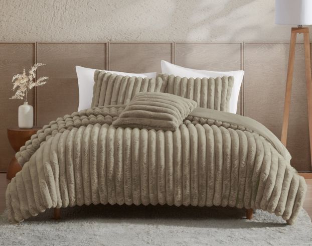 Hallmart Collectibles Ethan Taupe 4-Piece Queen Comforter Set large image number 1