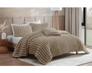 Hallmart Collectibles Ethan Taupe 4-Piece Queen Comforter Set