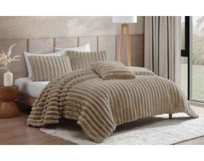 Hallmart Collectibles Ethan Taupe 4-Piece Queen Comforter Set