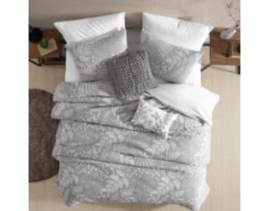 Hallmart Collectibles Impress Gray/Ivory 5-Piece King Comforter Set