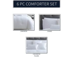 Hallmart Collectibles Kentfield Ivory 6-Piece King Comforter Set