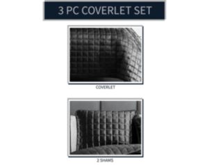 Hallmart Luxe 3-Piece Black Queen Coverlet Set