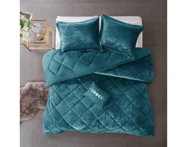 Hampton Hill Felicia Teal 3-Piece Twin Comforter Set large image number 4