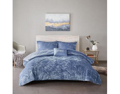 Hampton Hill Felicia Blue 3-Piece Twin Comforter Set