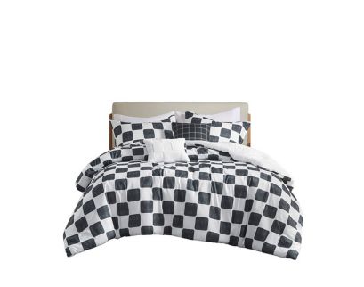 Hampton Hill Miley Checkered 4-Piece Twin Comforter Set