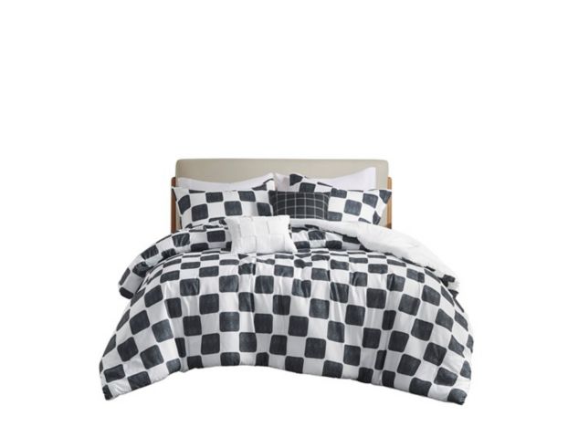 Hampton Hill Miley Checkered 4-Piece Twin Comforter Set large image number 1