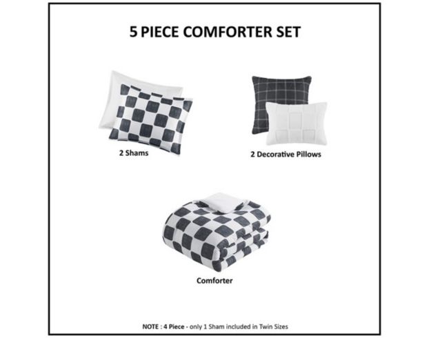 Hampton Hill Miley Checkered 4-Piece Twin Comforter Set large image number 10