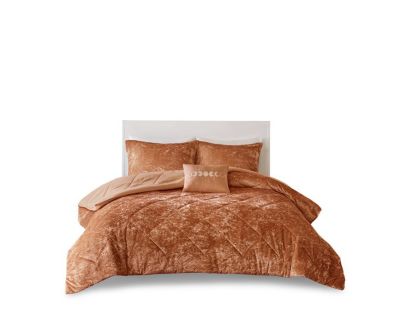 Hampton Hill Felicia Rust 4-Piece Full/Queen Comforter Set