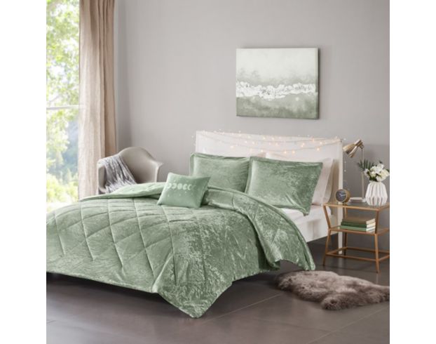 Hampton Hill Felicia Green 4-Piece Full/Queen Comforter Set large image number 5