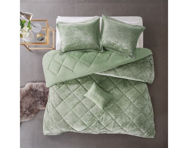 Hampton Hill Felicia Green 4-Piece Full/Queen Comforter Set large image number 6