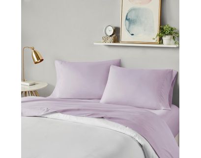 Hampton Hill Microfiber 3-Piece Lavender Twin Sheet Set