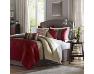 Hampton Hill Amherst Red 7-Piece King Comforter Set