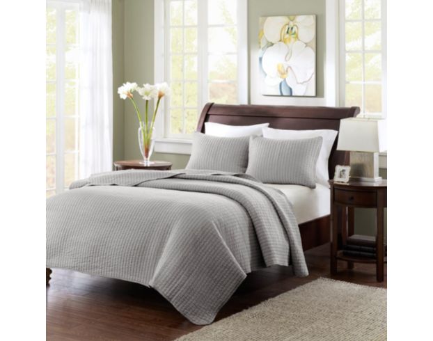 Hampton Hill Keaton Grey Two-Piece Twin Coverlet Set large image number 1