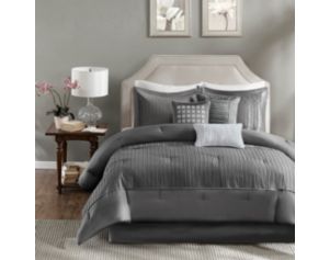 Hampton Hill Trinity Gray 7-Piece Queen Comforter Set