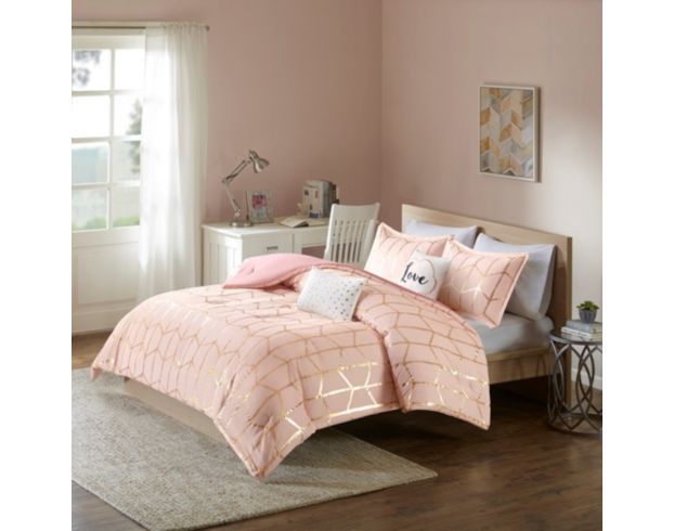 Hampton Hill Raina Blush 4-Piece Twin Comforter Set large image number 1