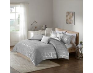 Hampton Hill Raina Gray 5-Piece Full Comforter Set